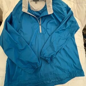 Peter Millar Golf Blue Half-Zip Windbreaker Jacket packable